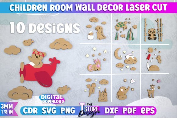 Paquete De Decoracion De Pared Para Habitacion De Bebe Creativo Digital